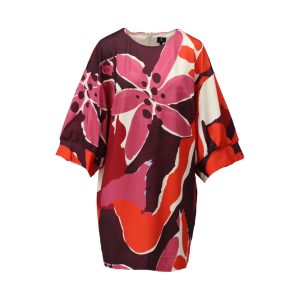 Jurk met ronde hals & bloemen design