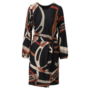 Jurk met ronde hals & design